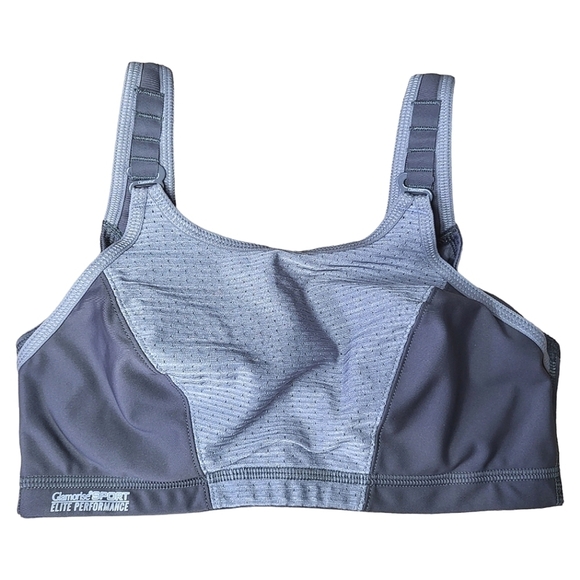 Glamorise Elite Performance Adjustable Support Wire Sport Bra Grey Size 32C NWOT - Picture 4 of 6